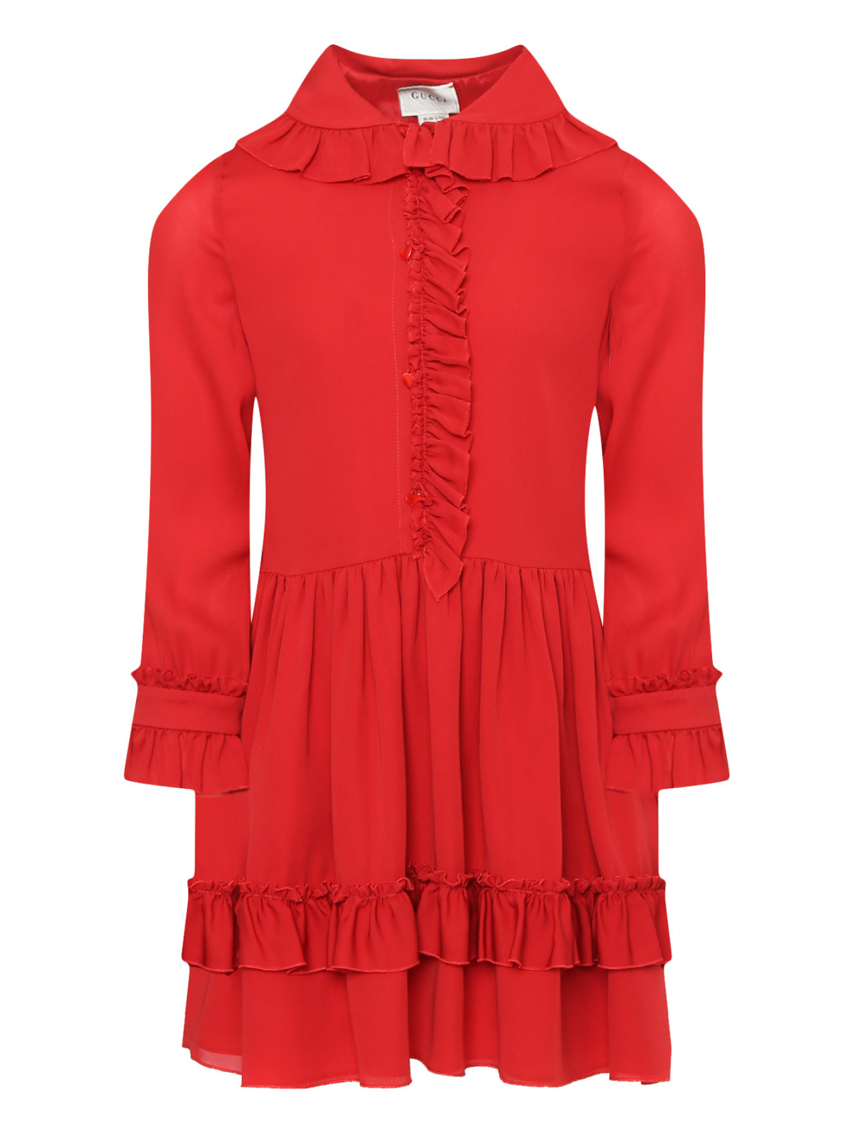 Платье из шелка Gucci  –  Общий вид  – Цвет:  Красный
