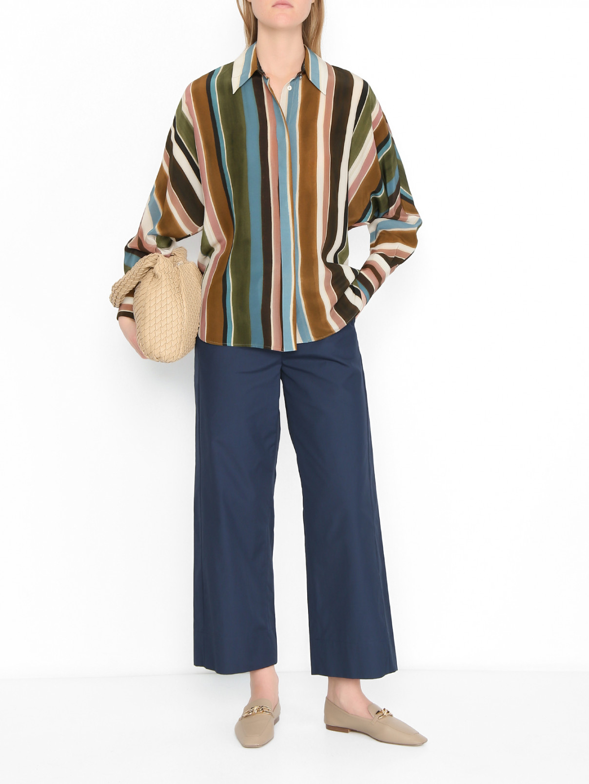 Брюки из хлопка Max Mara  –  МодельОбщийВид  – Цвет:  Синий