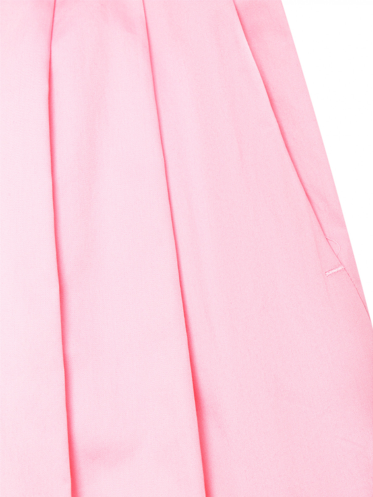 Брюки из хлопка с защипами Marina Rinaldi  –  Деталь  – Цвет:  Розовый