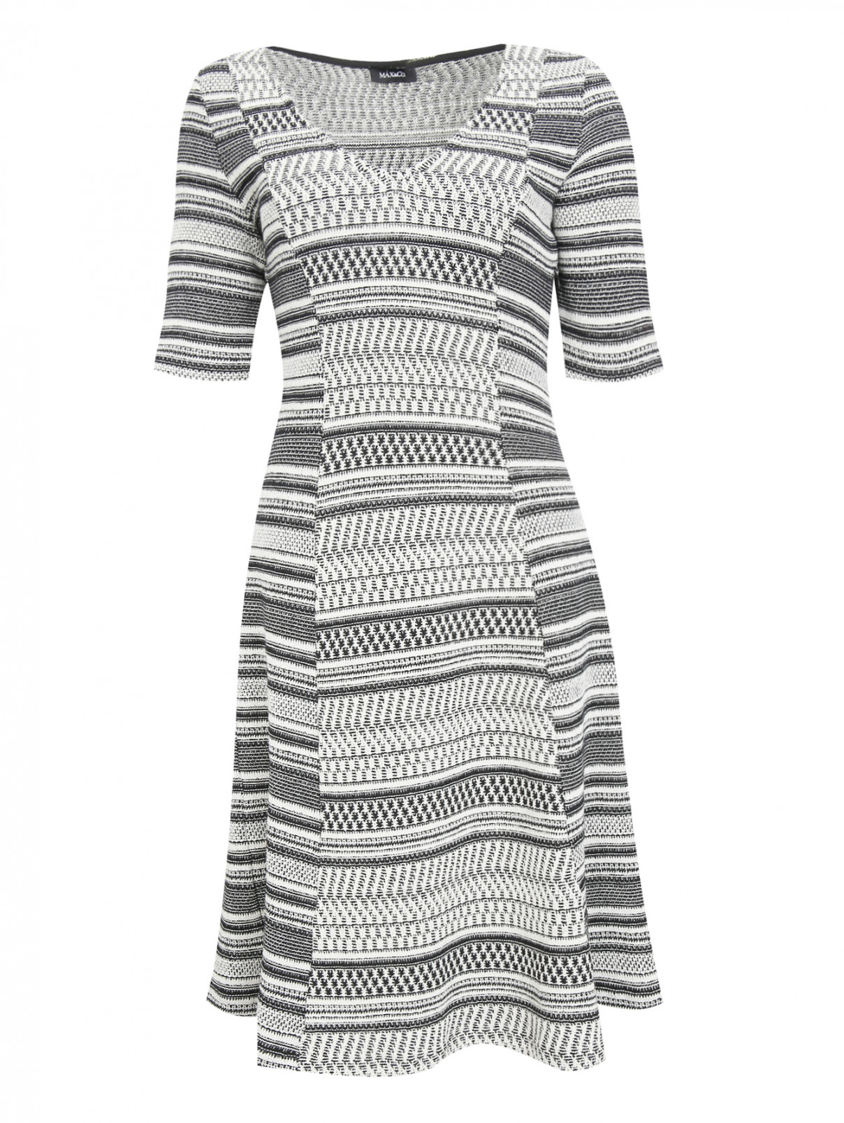 Платье-миди из хлопка с узором Max&Co  –  Общий вид  – Цвет:  Узор