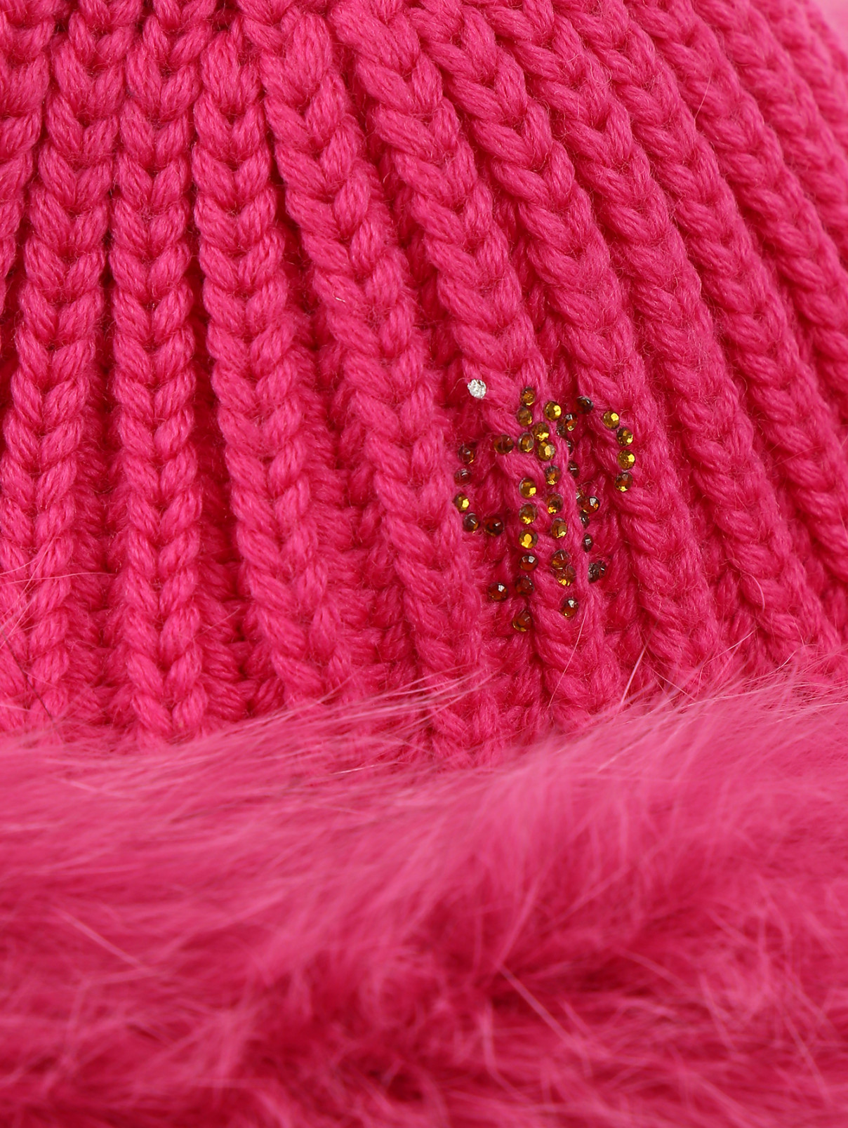 Шапка из шерсти с меховой отделкой Pinko Up  –  Деталь  – Цвет:  Розовый
