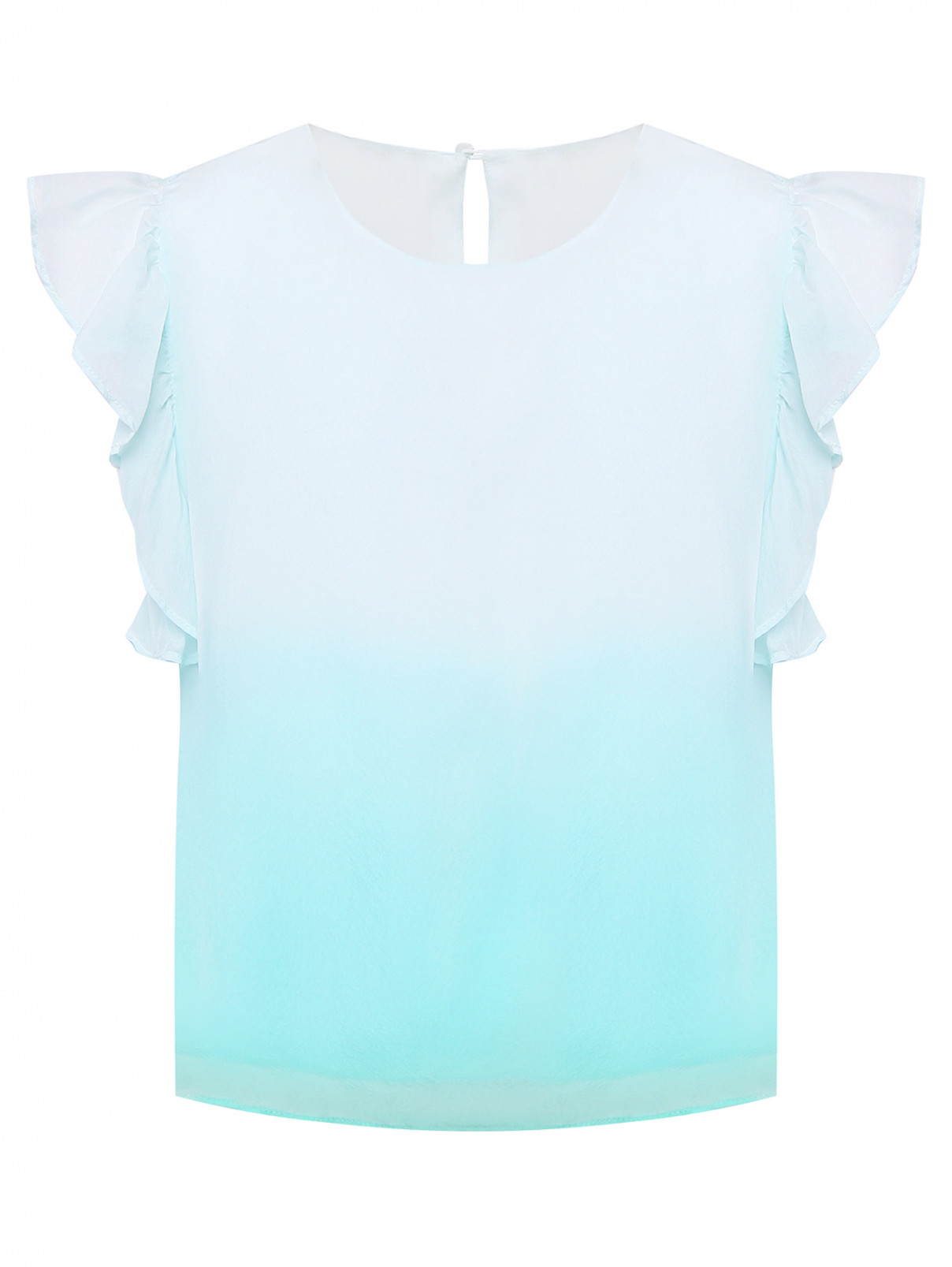 Блуза из шелка с коротким рукавом Liu Jo  –  Общий вид  – Цвет:  Синий
