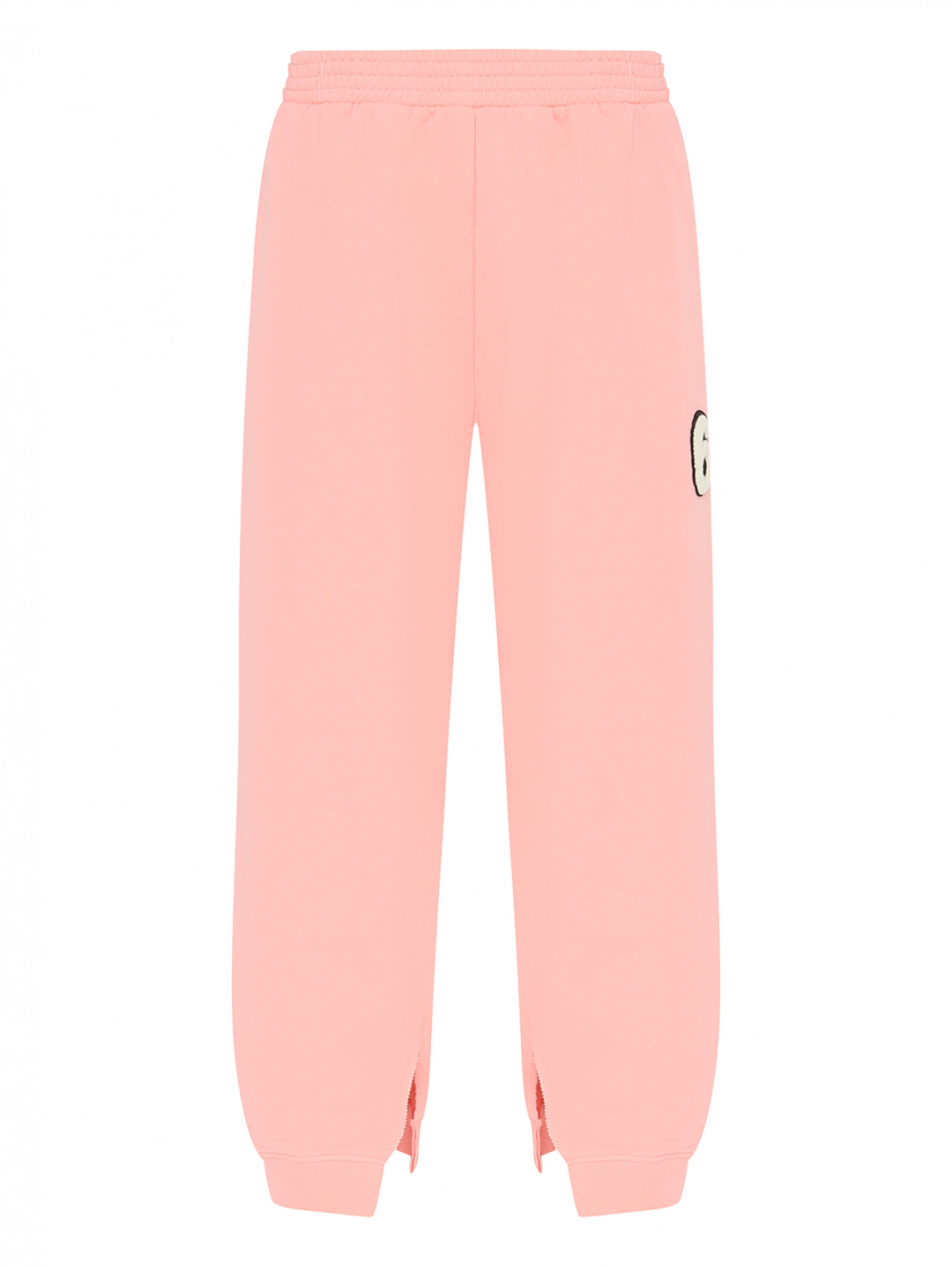 Трикотажные брюки с аппликацией MM6  –  Общий вид  – Цвет:  Оранжевый
