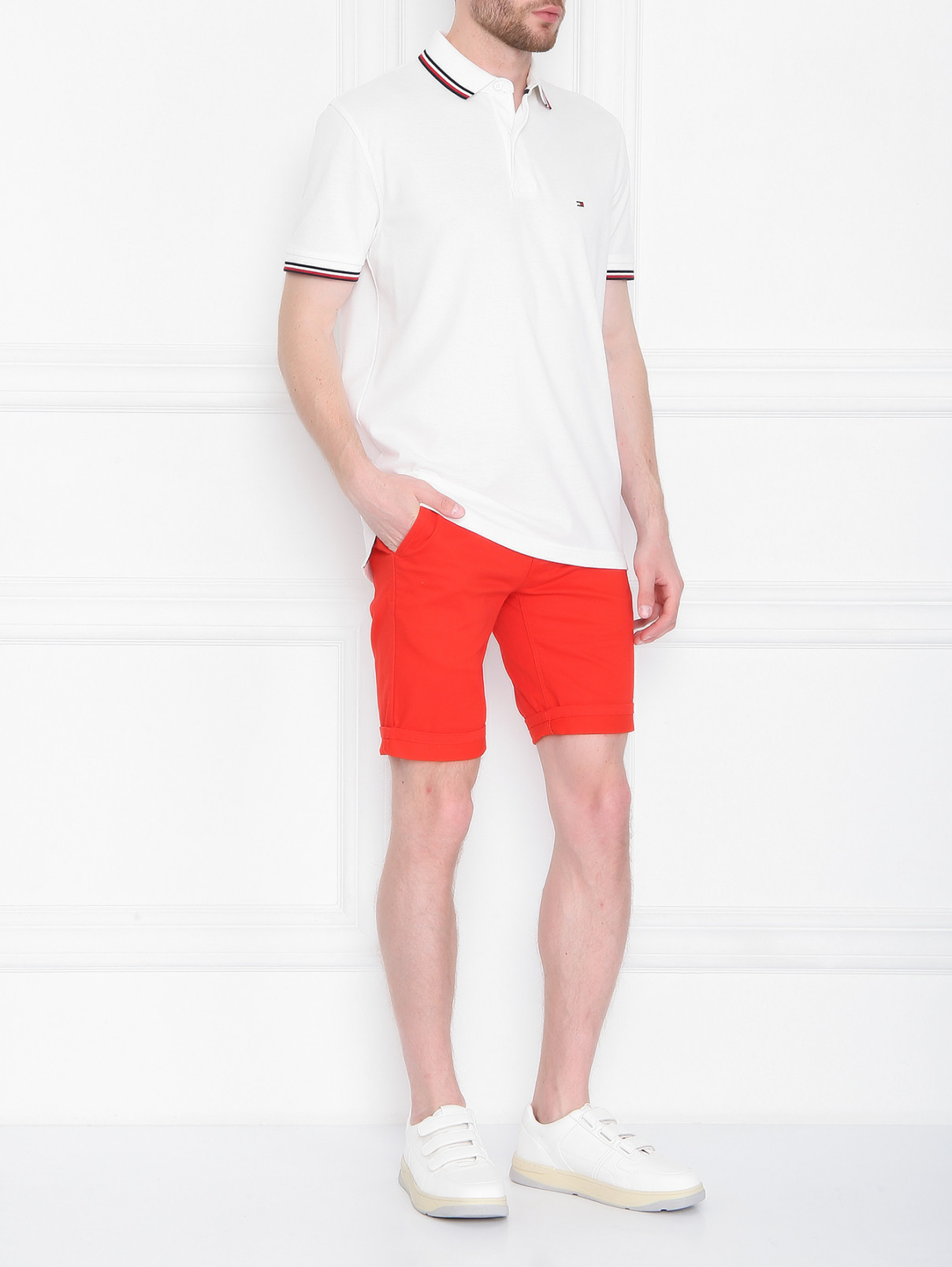 Шорты из хлопка с карманами Tommy Jeans  –  МодельОбщийВид