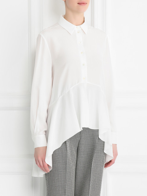 Блуза из шелка асимметричного кроя Alberta Ferretti - Модель Верх-Низ