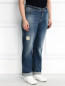Прямые джинсы с потертостями Marina Sport  –  Модель Верх-Низ
