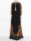 Платье-макси из шелка с цветочным узором Etro  –  МодельВерхНиз1