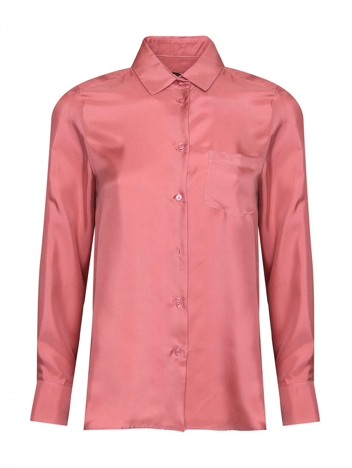 Рубашка прямого кроя Weekend Max Mara  –  Общий вид  – Цвет:  Розовый