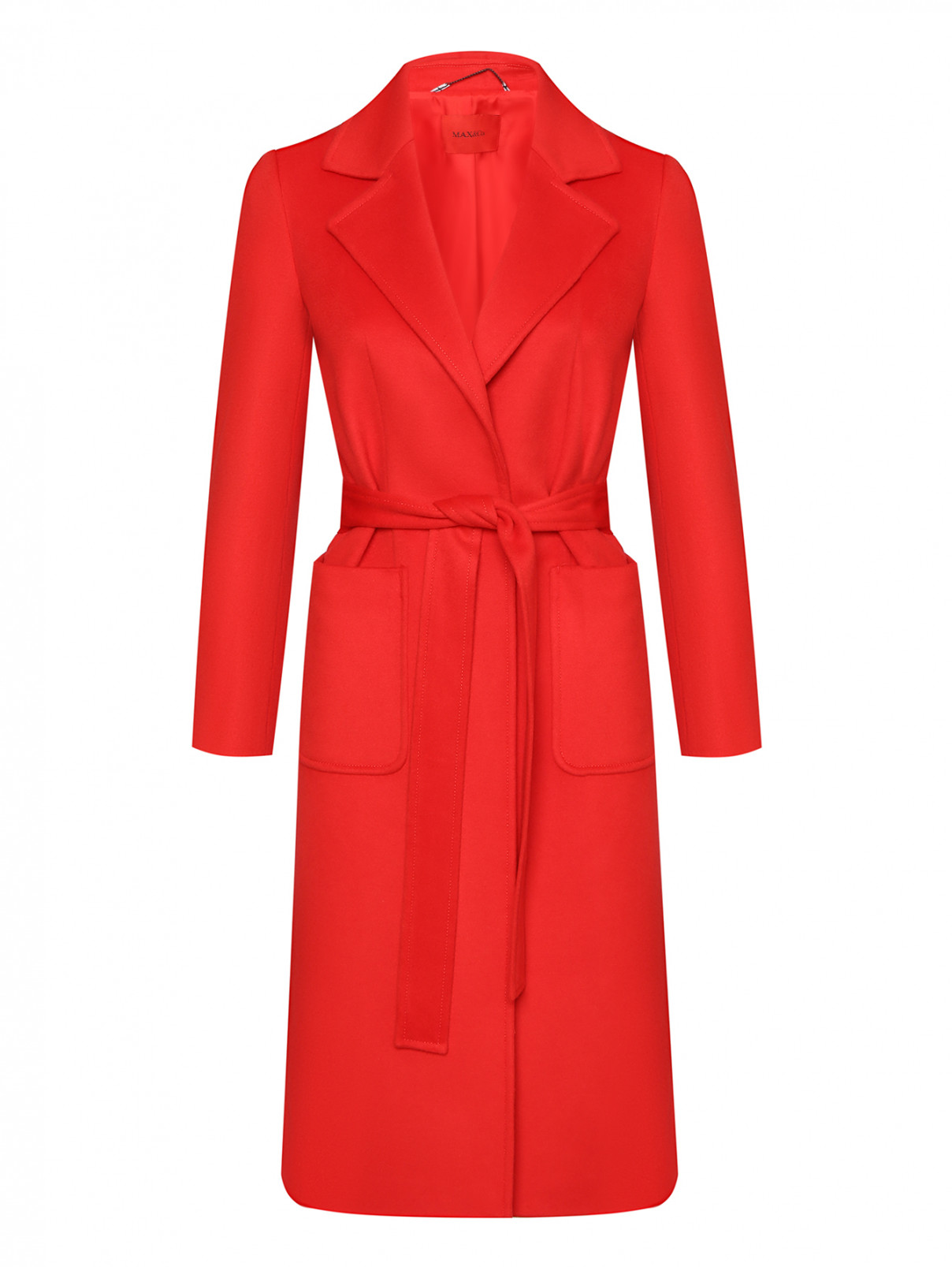 Пальто из шерсти Max&Co  –  Общий вид  – Цвет:  Красный
