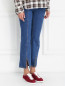Укороченные джинсы с металлической фурнитурой Sjyp  –  Модель Верх-Низ