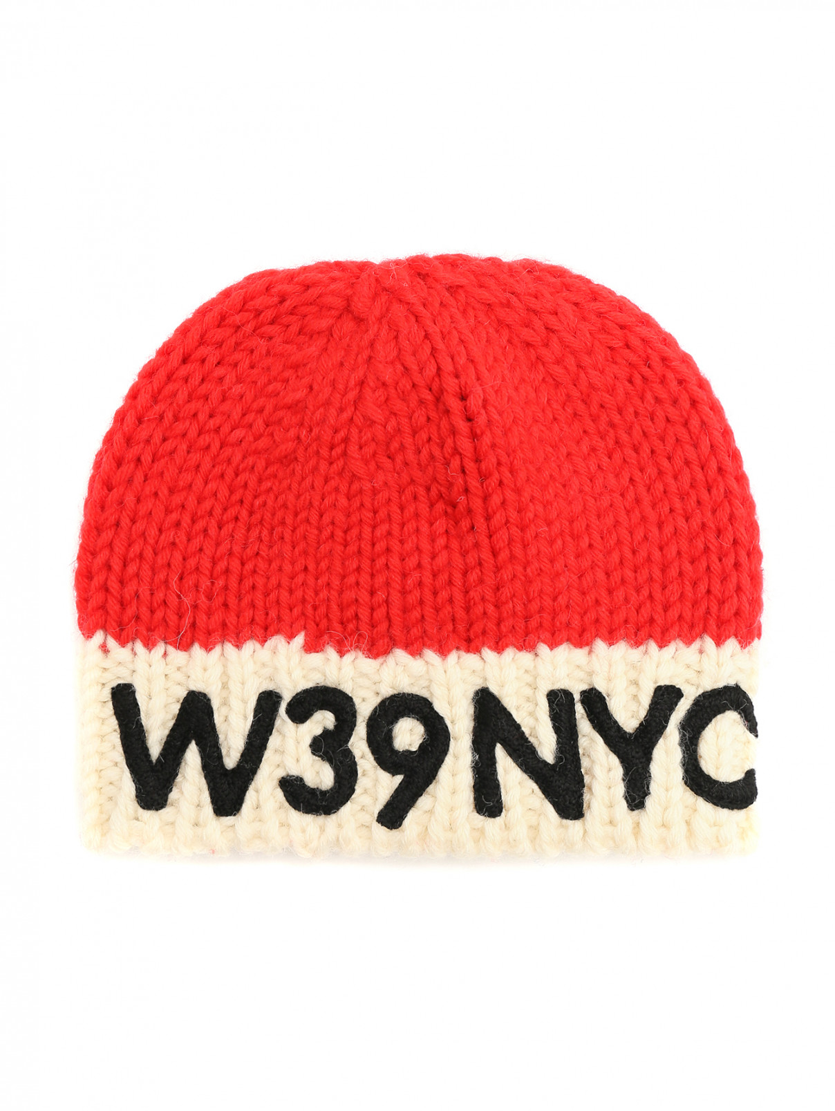 Шапка из шерсти с аппликацией Calvin Klein 205W39NYC  –  Общий вид  – Цвет:  Красный
