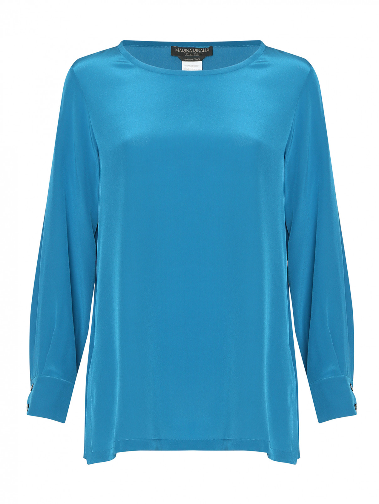 Блуза из шелка Marina Rinaldi  –  Общий вид  – Цвет:  Синий