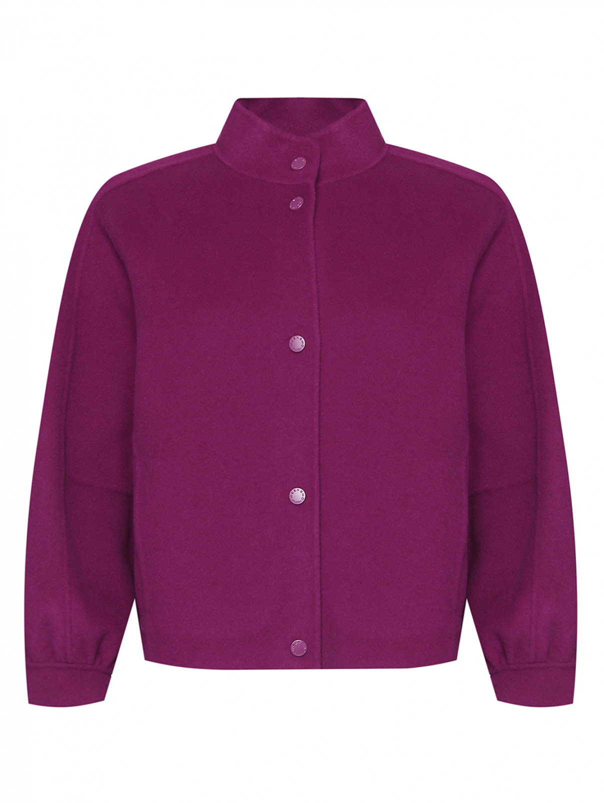 Полупальто из шерсти с карманами Weekend Max Mara  –  Общий вид  – Цвет:  Фиолетовый