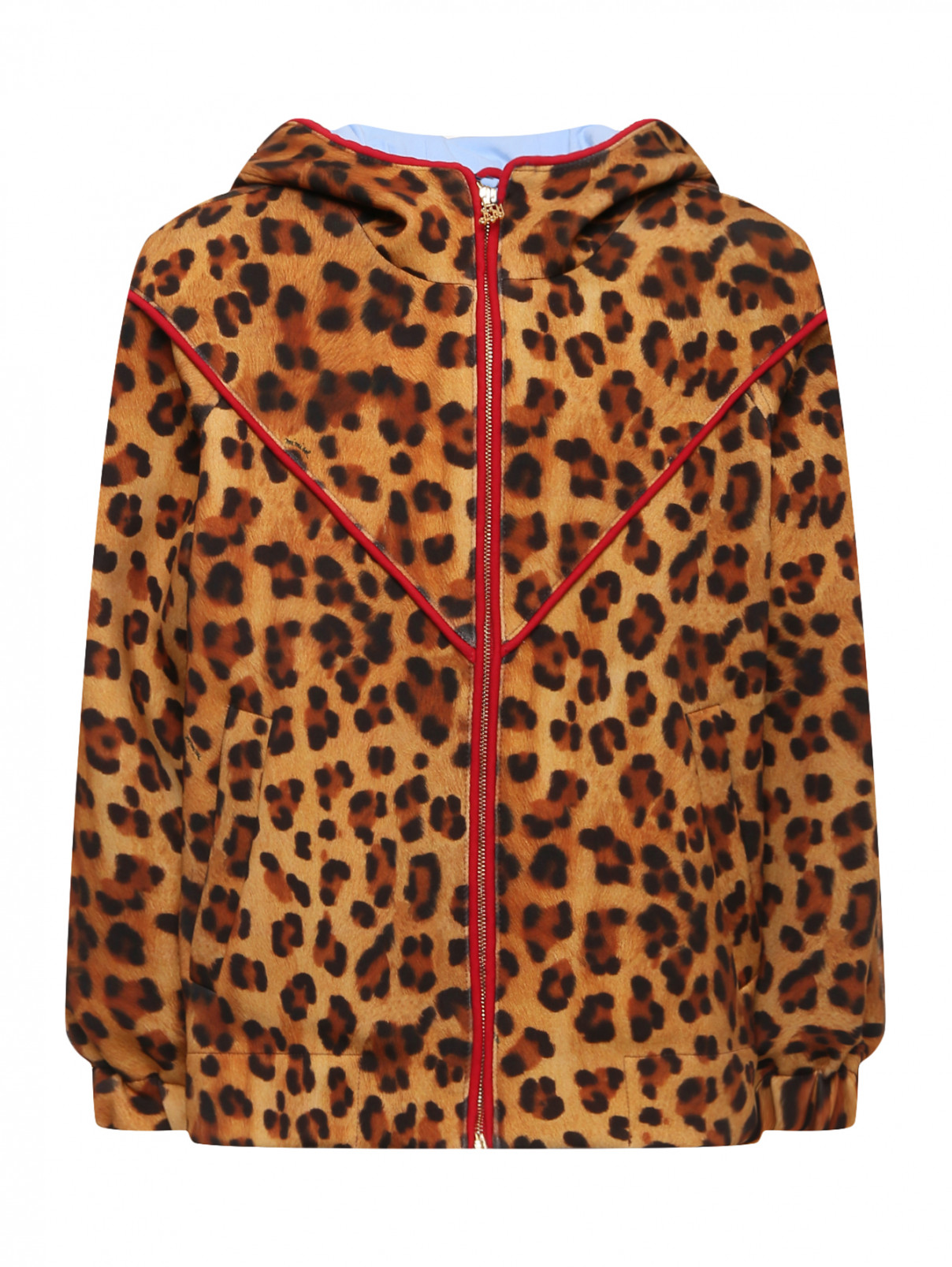 Куртка из неопрена под леопарда MiMiSol  –  Общий вид  – Цвет:  Коричневый