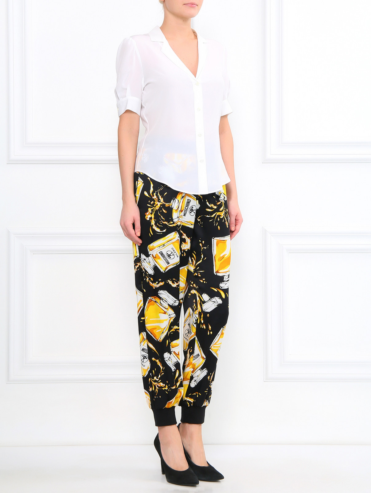 Блуза из шелка Moschino Couture  –  Модель Общий вид  – Цвет:  Белый