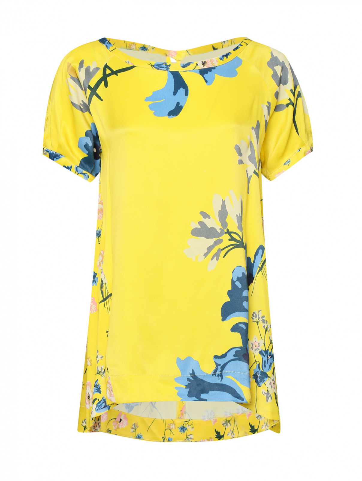 Блуза с цветочным принтом свободного кроя Antonio Marras  –  Общий вид  – Цвет:  Желтый