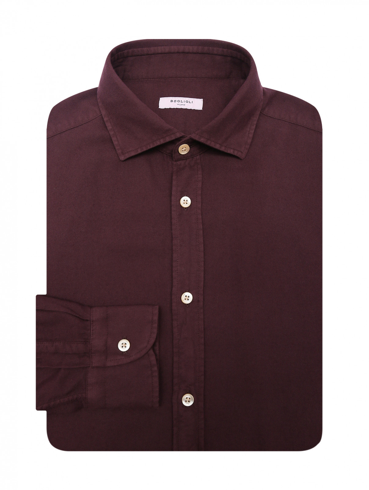 Рубашка из смешанного хлопка Boglioli  –  Общий вид  – Цвет:  Фиолетовый