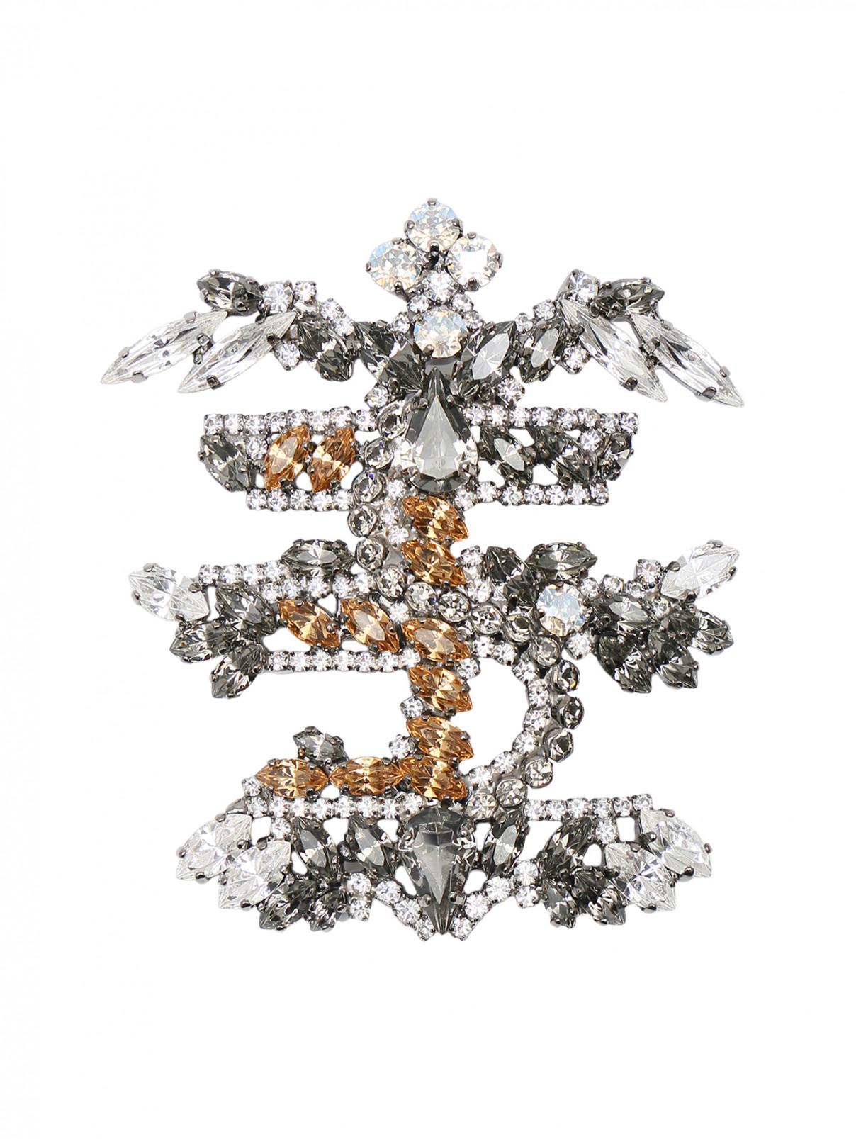 Брошь декорированная кристаллами Ermanno Scervino  –  Общий вид  – Цвет:  Мультиколор