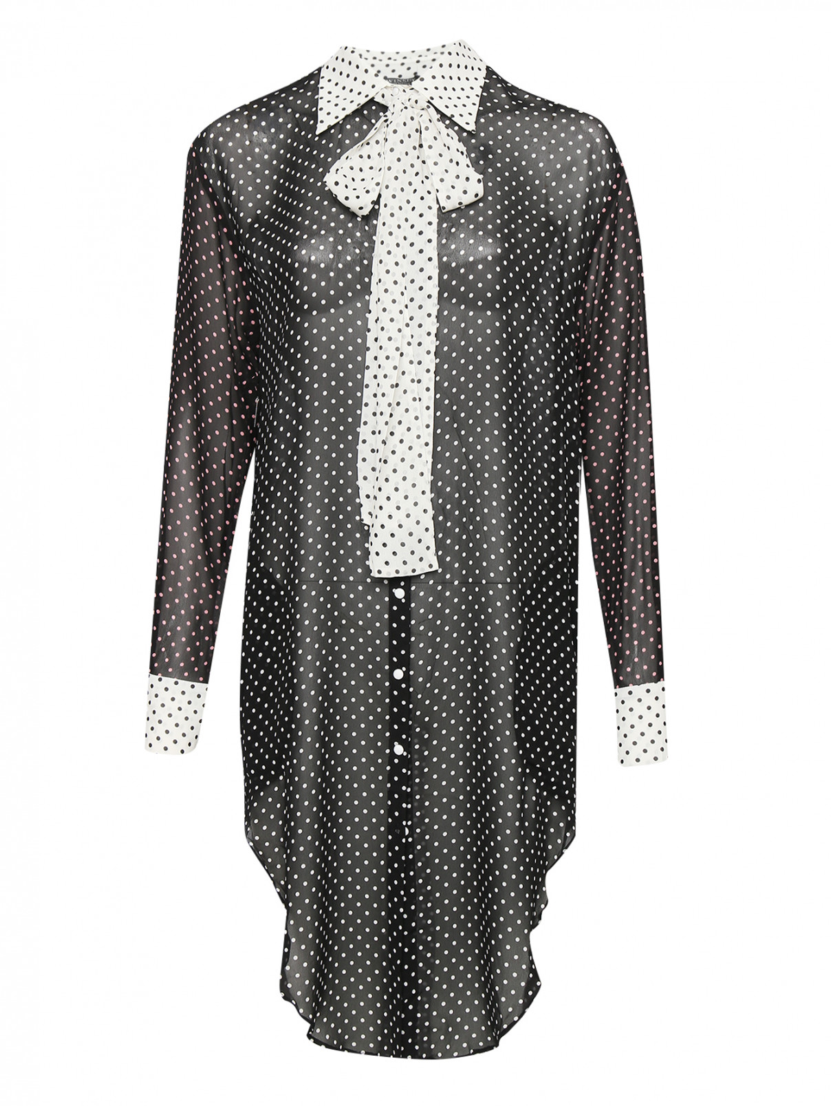 Платье свободного кроя с узором горох TWINSET  –  Общий вид  – Цвет:  Черный