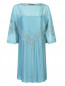 Платье из шелка с плиссировкой и кружевом Alberta Ferretti  –  Общий вид