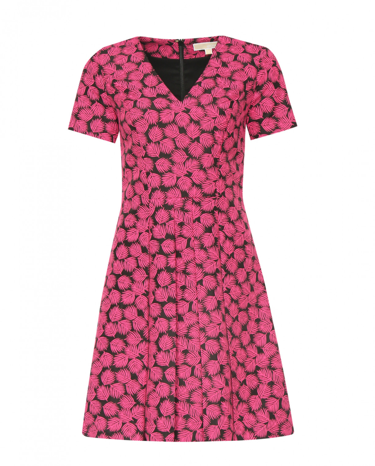 Платье из хлопка с узором Michael by Michael Kors  –  Общий вид  – Цвет:  Розовый
