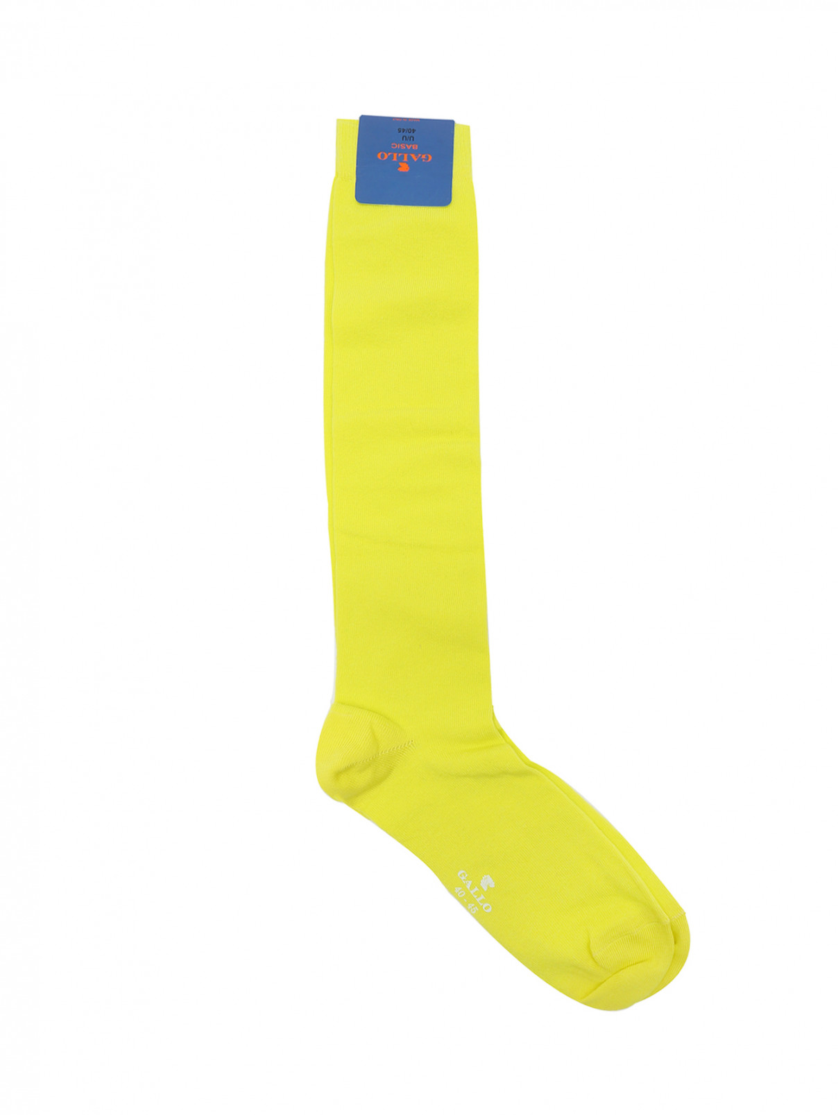 Носки из хлопка однотонные Gallo  –  Общий вид  – Цвет:  Желтый