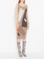Платье без рукавов с узором из смесовой шерсти Moschino  –  МодельВерхНиз