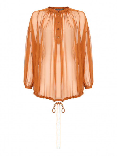 Блуза из шелка, со сборкой Alberta Ferretti - Общий вид