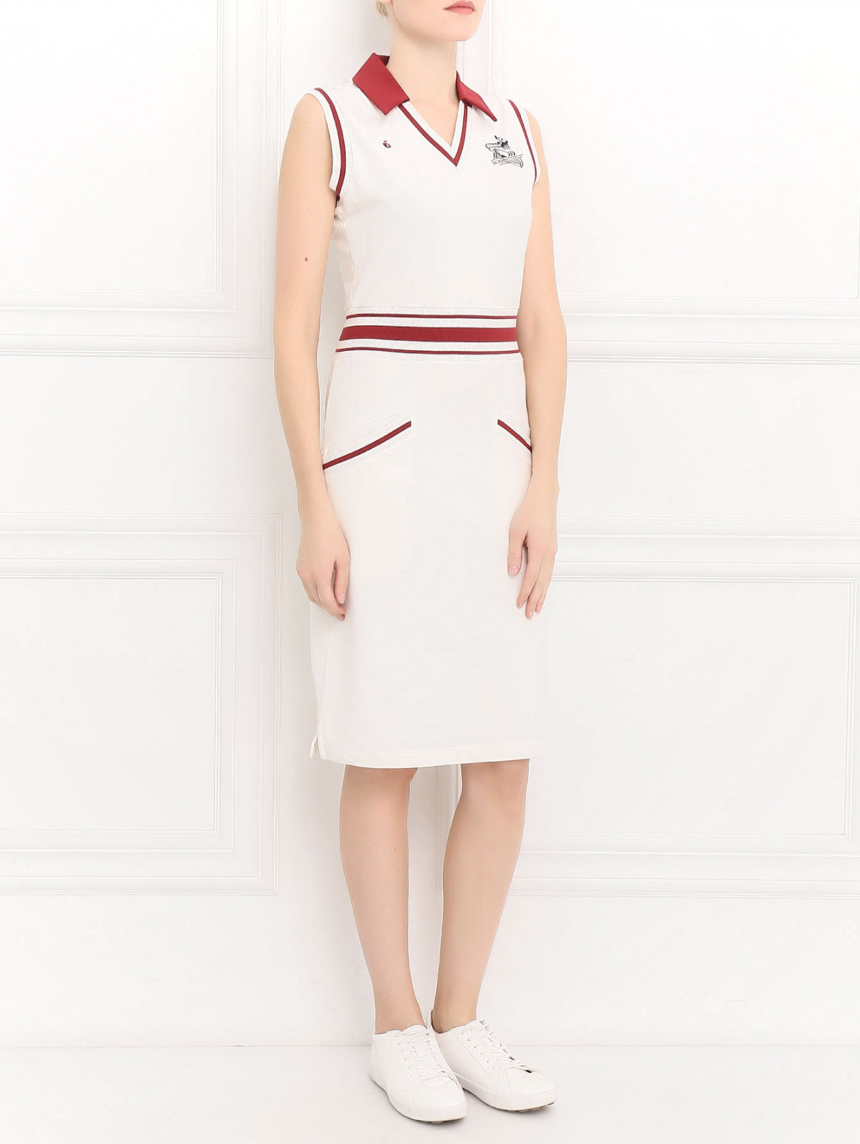 Платье из хлопка с вышивкой BOSCO  –  Модель Общий вид  – Цвет:  Белый