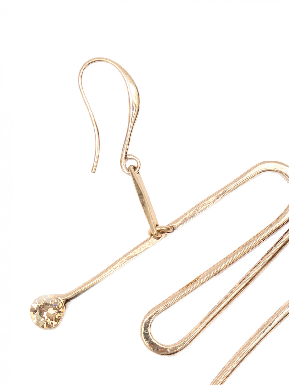 Серьги из металла с кристаллами Max Mara  –  Деталь  – Цвет:  Золотой