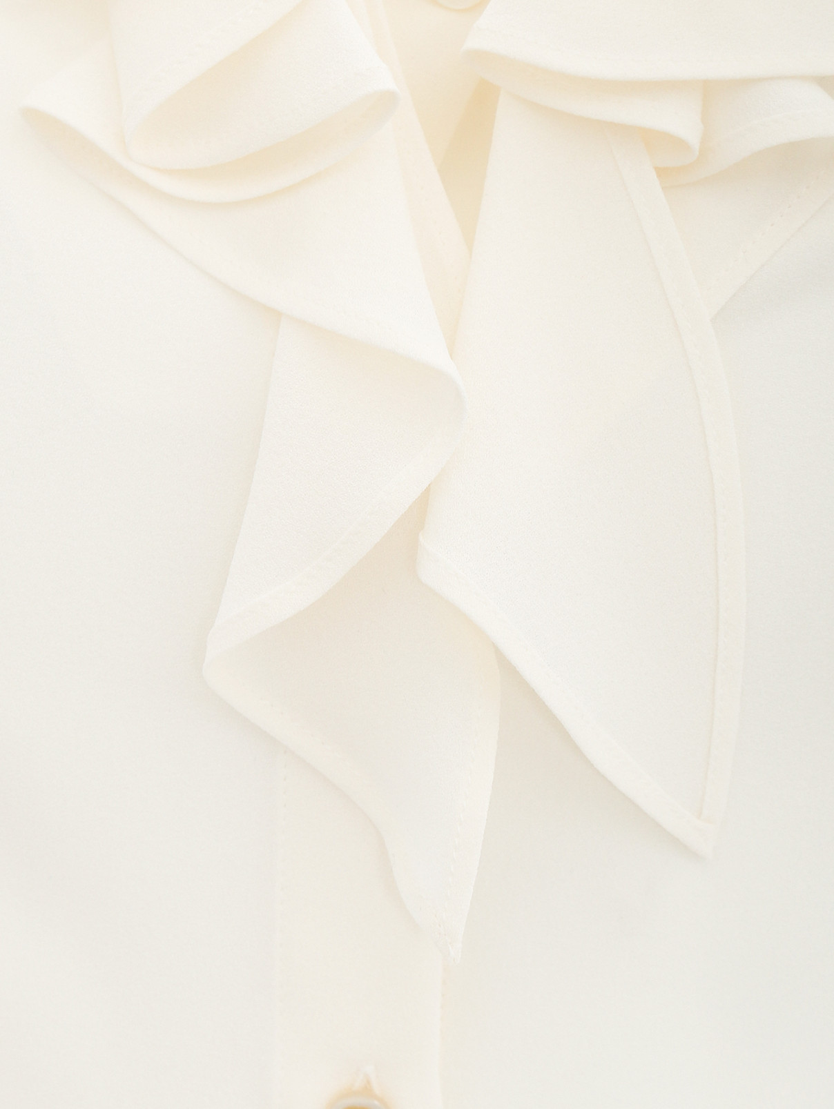 Блуза из шелка с воланами Gucci  –  Деталь  – Цвет:  Белый
