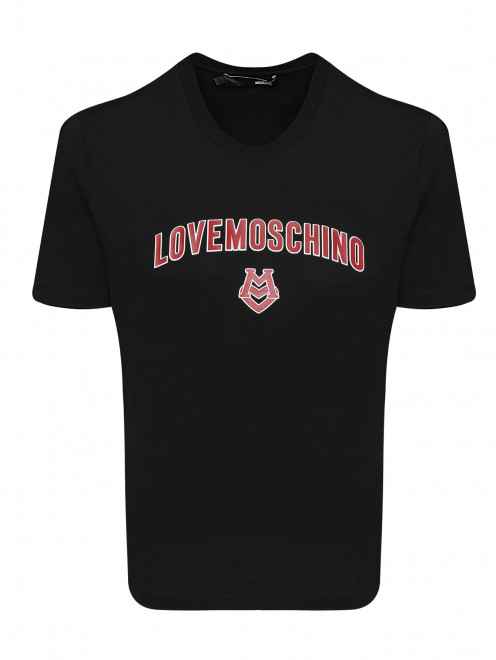 Футболка из хлопка с контрастным принтом Love Moschino - Общий вид