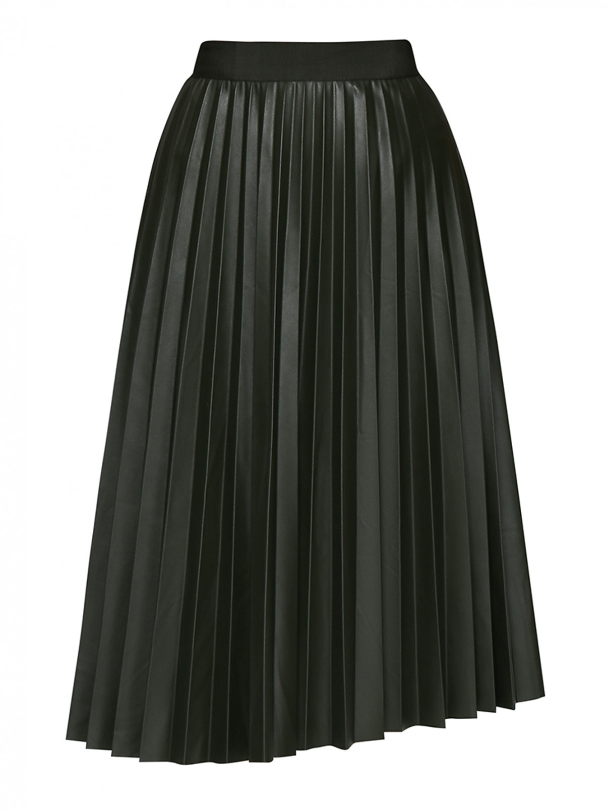Плиссированная юбка из искусственной кожи Max&Co  –  Общий вид  – Цвет:  Зеленый
