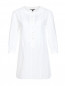 Удлиненная блуза из хлопка с вышивкой Brooks Brothers  –  Общий вид