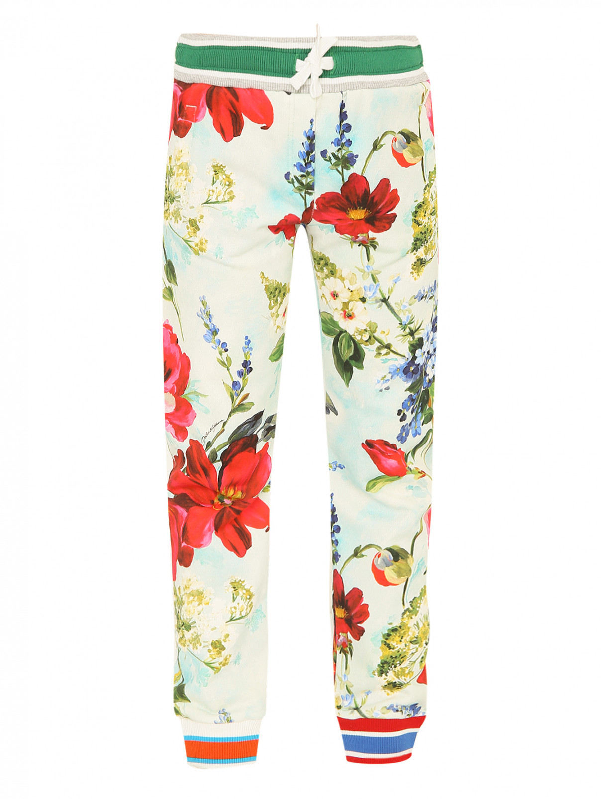 Трикотажные брюки с узором Dolce & Gabbana  –  Общий вид  – Цвет:  Узор