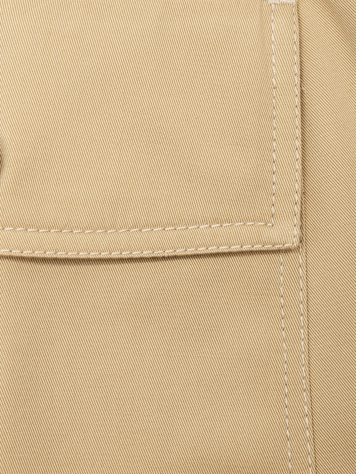 Юбка-мини из хлопка с карманами Weekend Max Mara  –  Деталь  – Цвет:  Бежевый