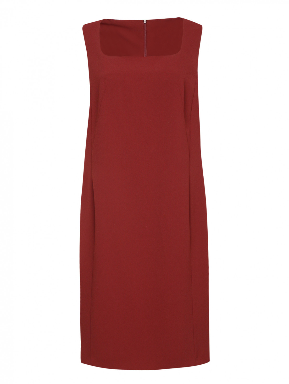 Однотонное платье с рукавами в комплекте Marina Rinaldi  –  Общий вид  – Цвет:  Красный