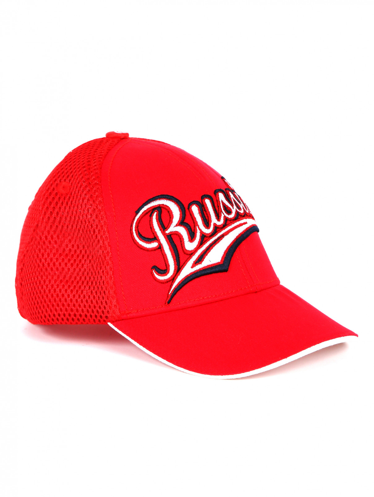 Бейсболка из хлопка с вышивкой BOSCO  –  Общий вид  – Цвет:  Красный