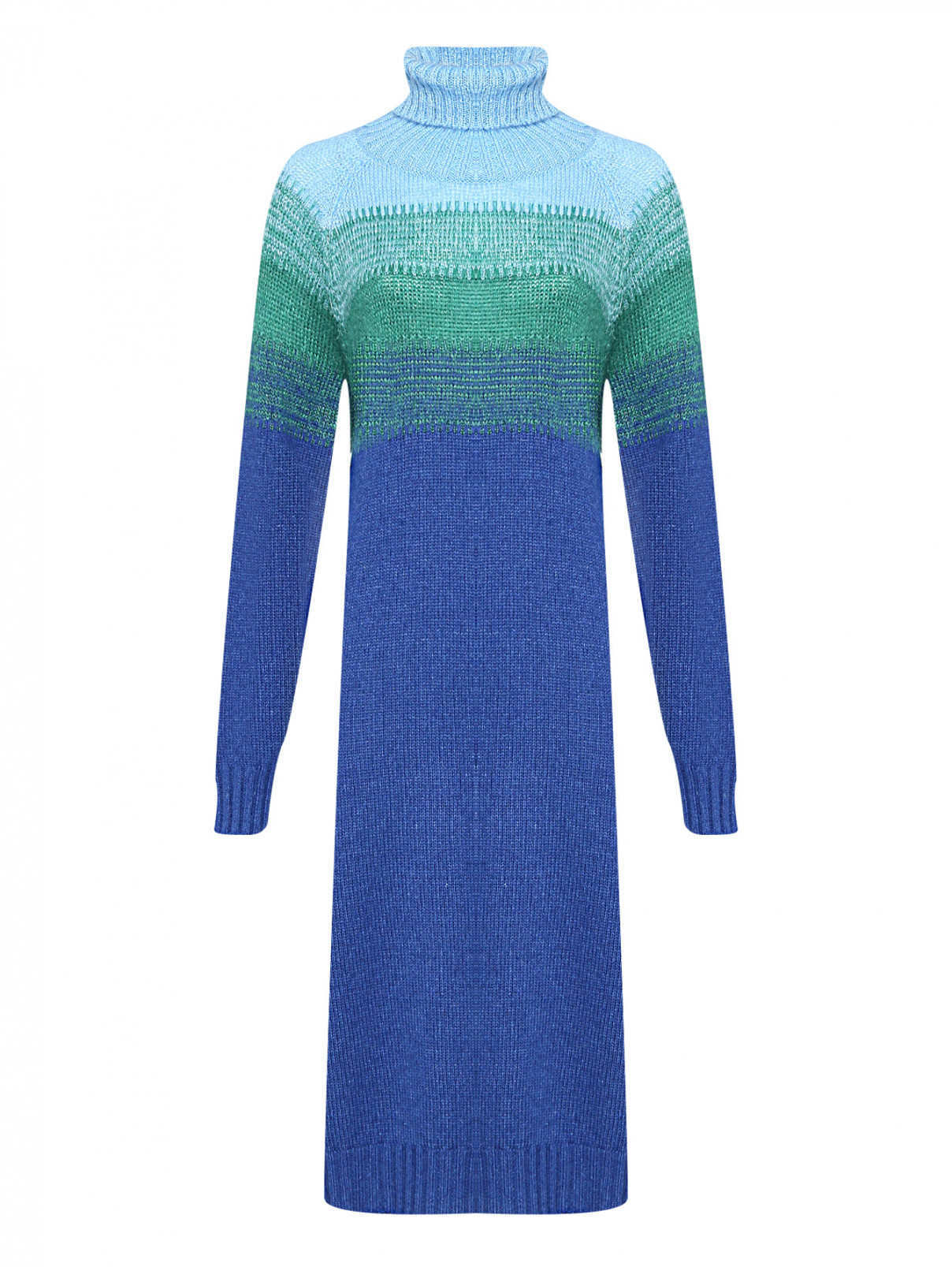 Трикотажное платье из смешанной шерсти Marina Rinaldi  –  Общий вид  – Цвет:  Мультиколор