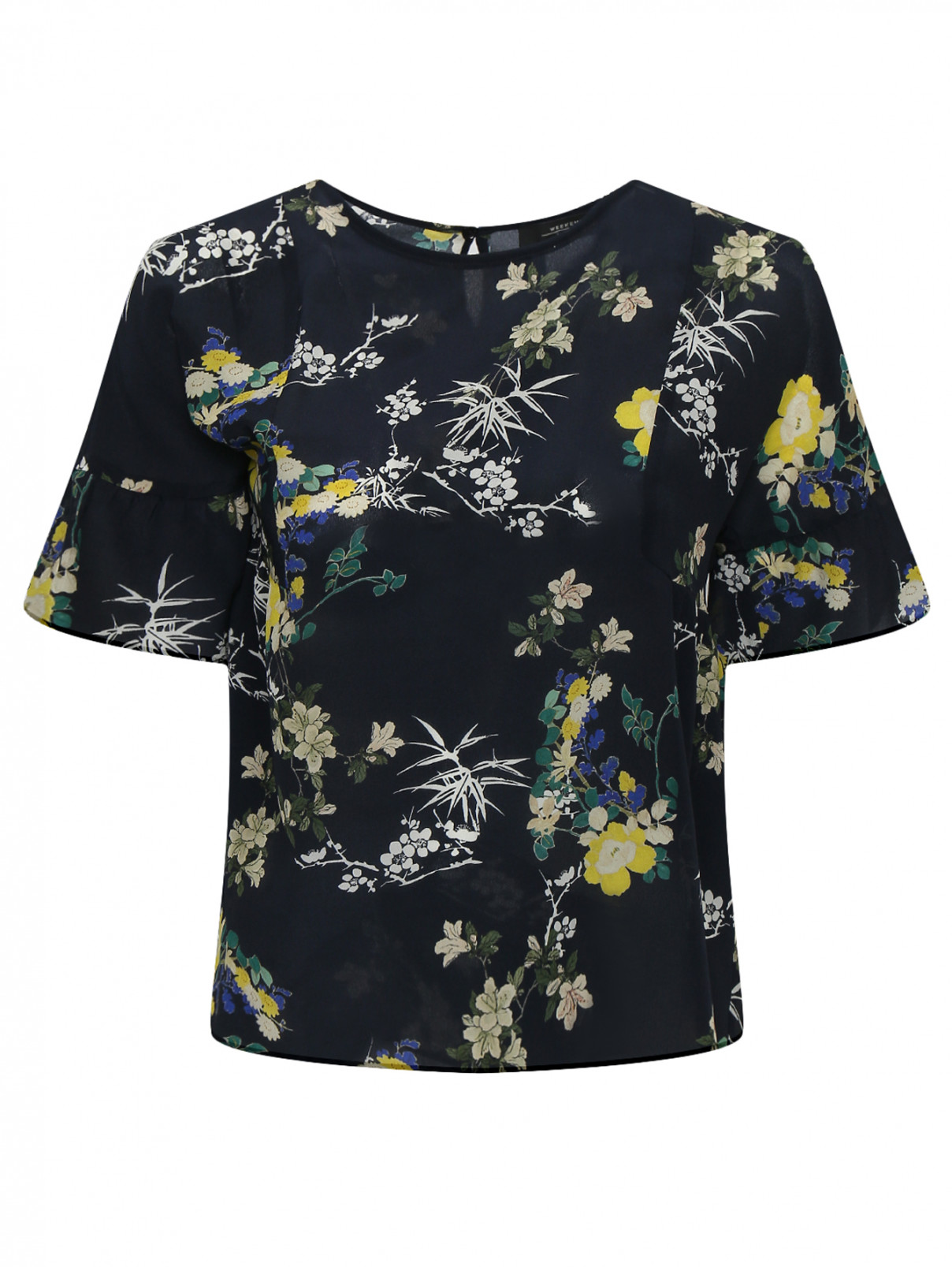 Блуза из шелка с цветочным узором Weekend Max Mara  –  Общий вид  – Цвет:  Узор