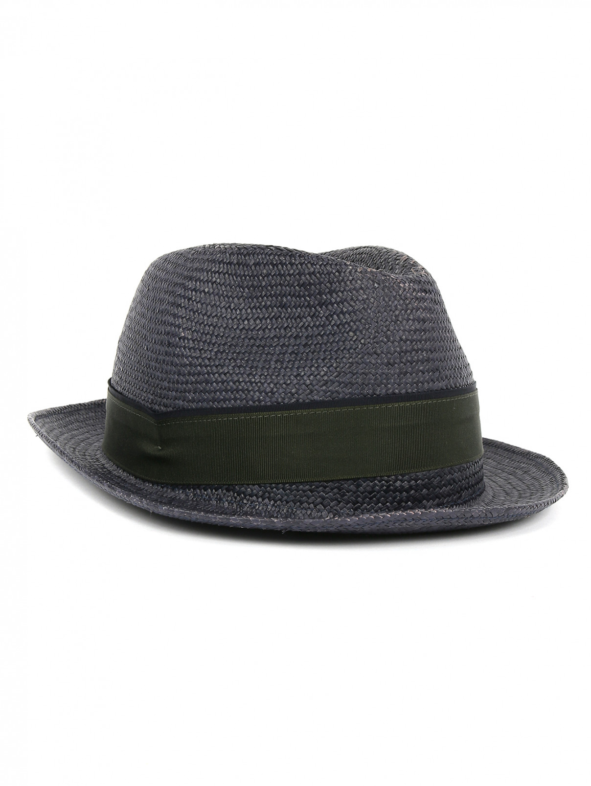 Шляпа соломенная с контрастной вставкой Paul Smith  –  Общий вид  – Цвет:  Синий
