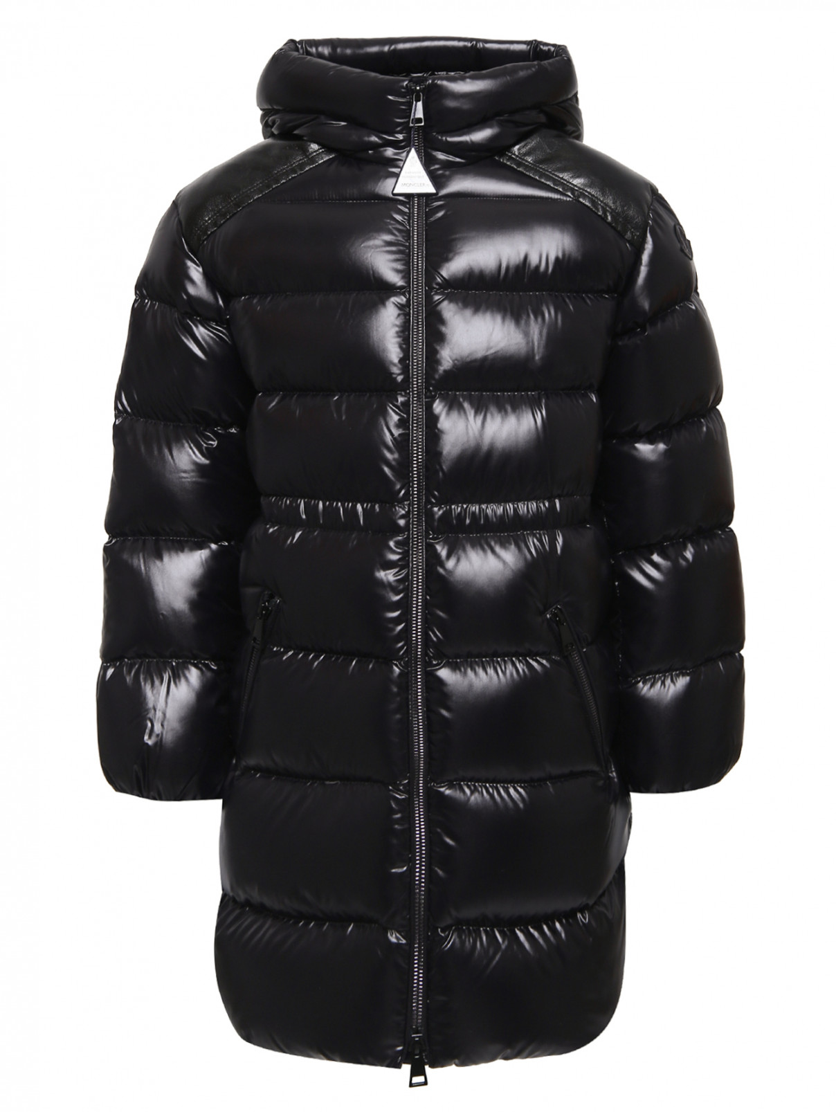 Стеганое пуховое пальто Moncler  –  Общий вид  – Цвет:  Черный