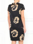 Платье из шелка и хлопка с цветочным принтом Moschino  –  Модель Верх-Низ1