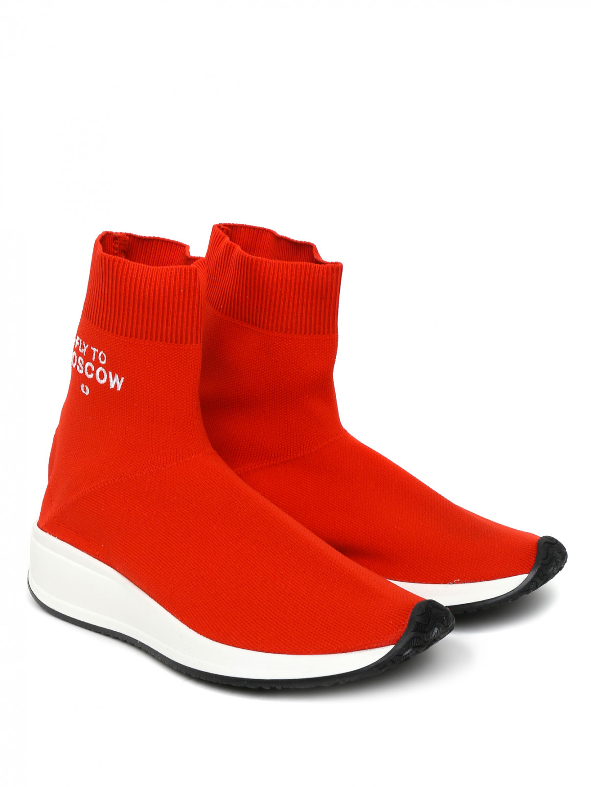 Кроссовки на контрастной подошве Joshua's  –  Общий вид  – Цвет:  Красный