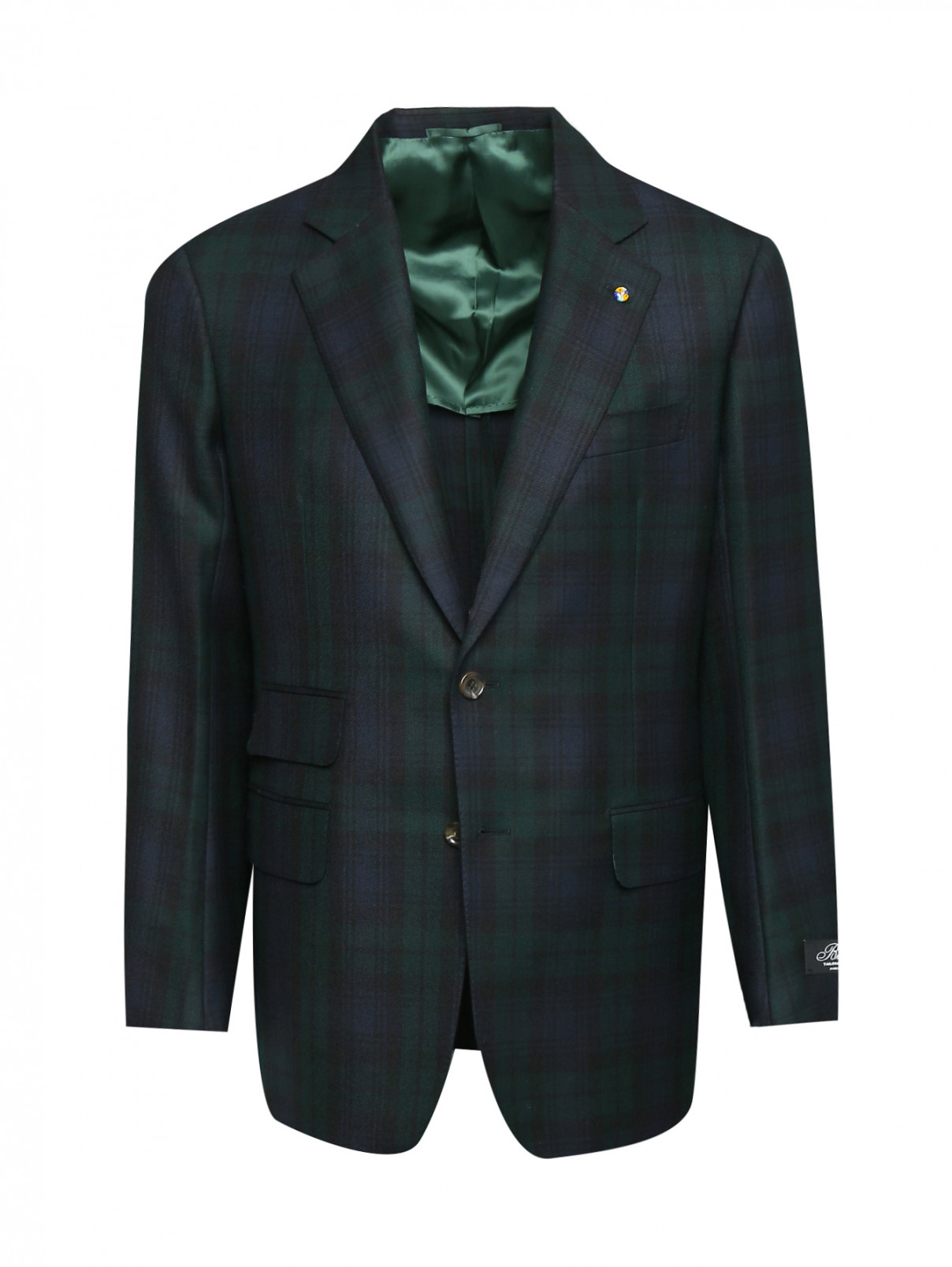 Пиджак из шерсти с узором Belvest  –  Общий вид  – Цвет:  Зеленый