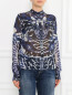 Блуза из шелка с узором Alexander McQueen  –  Модель Верх-Низ