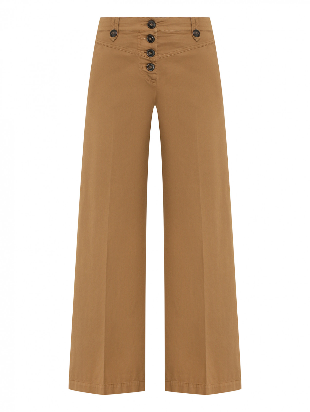 Широкие брюки из хлопка с карманами Max&Co  –  Общий вид  – Цвет:  Коричневый