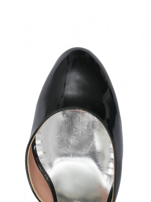 Босоножки из лаковой кожи на каблуке, декорированном кристаллами - Обтравка3