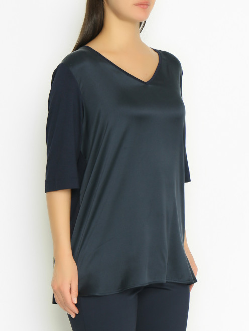 Блуза-футболка из шелка и вискозы Marina Rinaldi - МодельВерхНиз