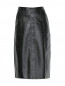 Юбка-миди из искусственной кожи с карманами Mo&Co  –  Общий вид
